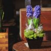 Aranżacja z Hiacyntów, kompozycja sztuczne kwiaty, wiosna 2017 trendy, wielkanoc
