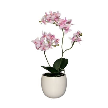 sztuczna orchidea w doniczce jasnoróżowa 36 cm