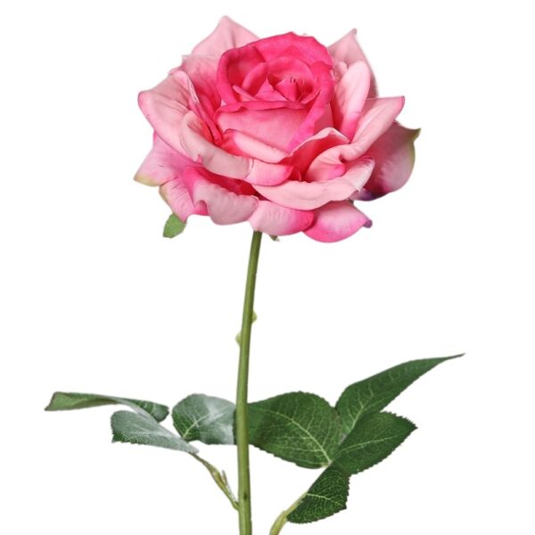 Sztuczna Róża Naturalna w Dotyku 68 cm - Różowa