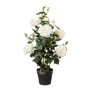 Sztuczna Róża Krzew Biała 90 cm