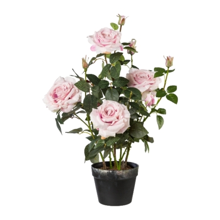 Sztuczna Róża Krzew Różowa 68 cm