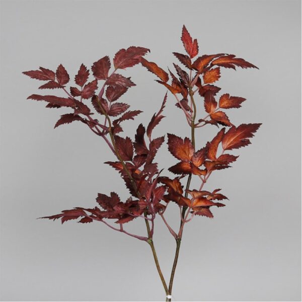 Sztuczna gałąź jesiennych liści 50 cm, kolor mahoniowy, bordowy, jesienne sztuczne liście